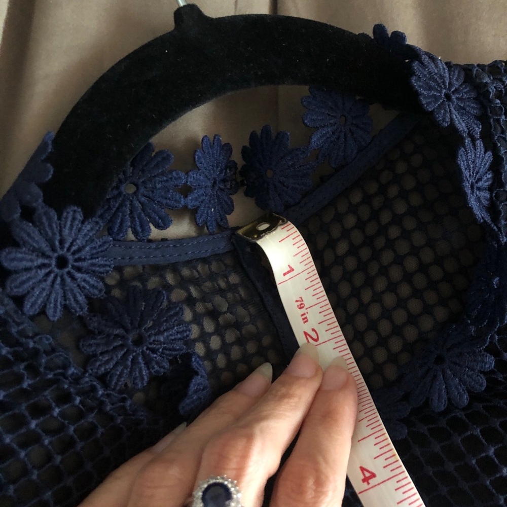 Self Portrait Navy Lace Mini Dress - Picture 10 of 11